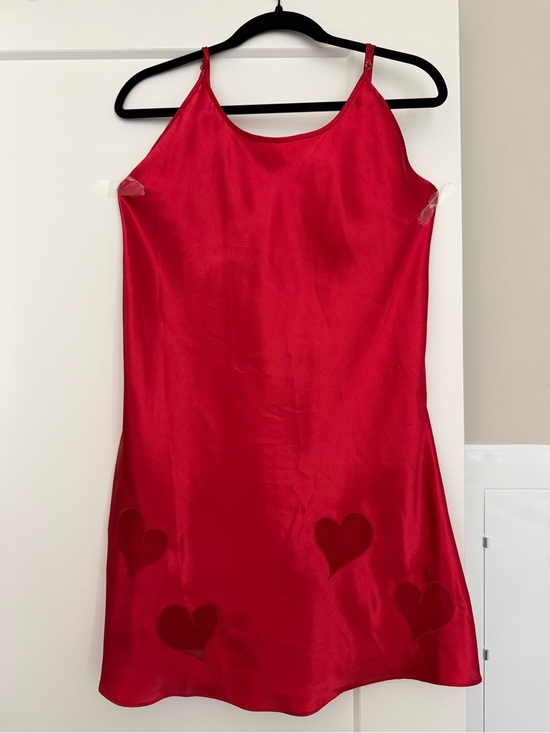 Kathy Ireland Other - kathy ireland Red Satin Chemise with Heart Accents